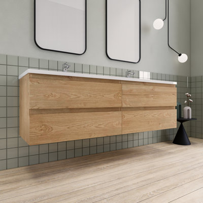 Meuble-lavabo double flottant 72 po Alcester Ivy Bronx