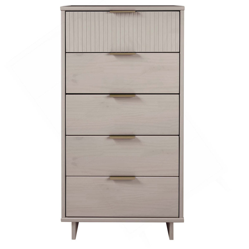 Commode 24 "en gris clair Granville (5 tiroirs), Light Grey