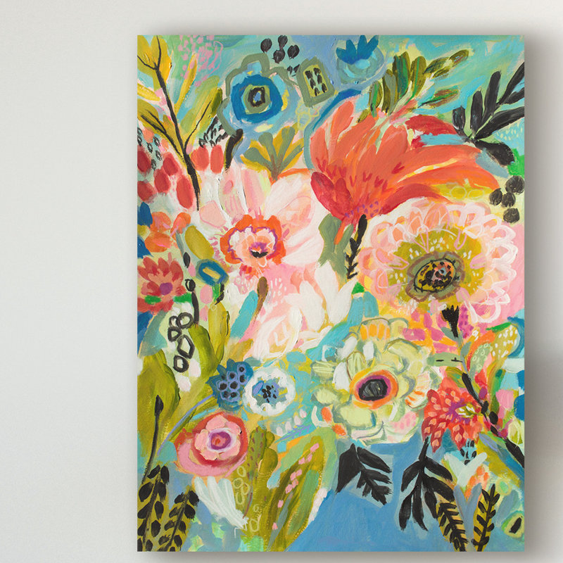 «Secret Garden Floral III» par Karen Fields, reproduction d'art graphique sur toile, H 47 po x l 35 po x P 2 po