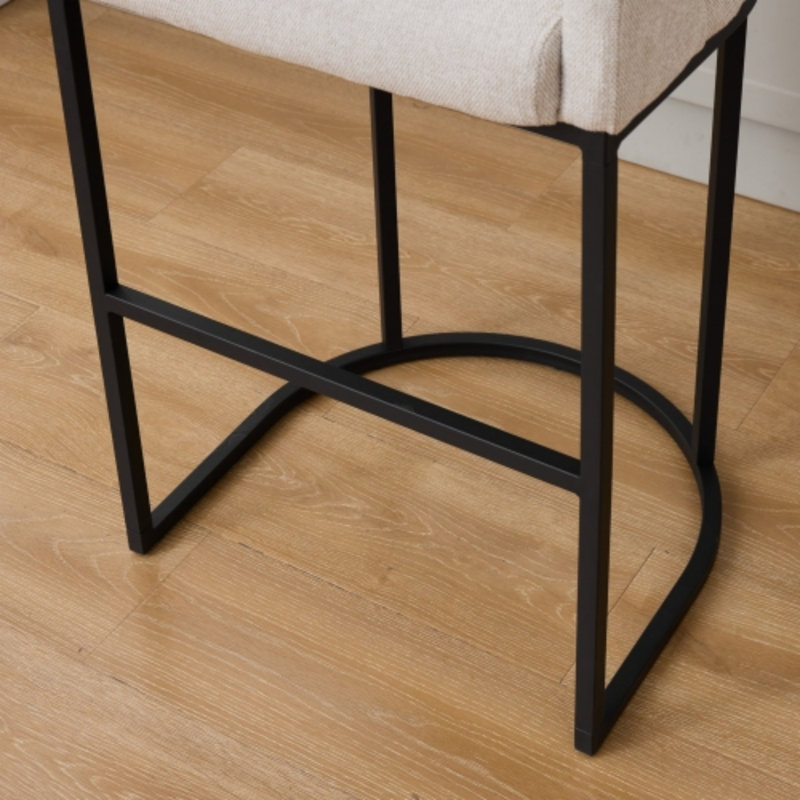 Ensemble de 2 tabourets de bar en cuir de polyuréthane blanc avec pieds en métal, siège d'une hauteur de 29 po, pour îlot de cuisine