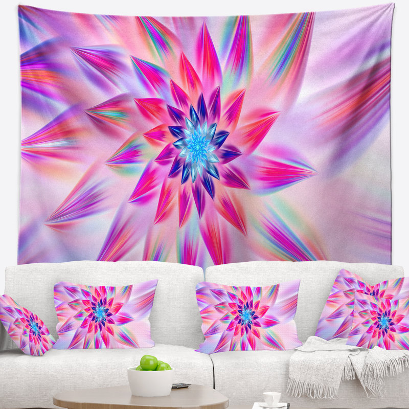 Tapisserie florale florale rose, H 78 po x l 92 po