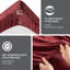 4 grandes draps bourgogne 100% ultra doux et douillet brossé des deux côtés Draps-housse plats 2 taies d'oreiller lavables à la machine