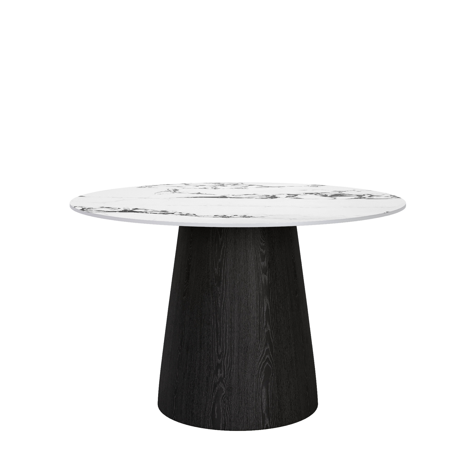Everly Quinn Round 43.37 - Inch Dining Table With Black Pedestal For 6 ...