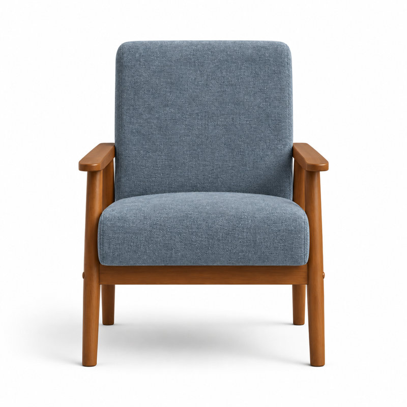 Chaise d'appoint rembourrée Bridgeview, Lin bleu