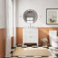 Ensemble de meuble-lavabo autoportant blanc entièrement assemblé de 30 po avec construction en bois massif et plateau en marbre d'ingénierie