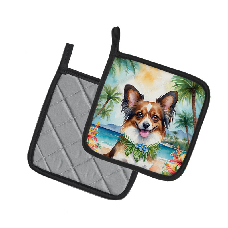 Caroline's Treasures Luau Party Floral Polyester Potholder Set