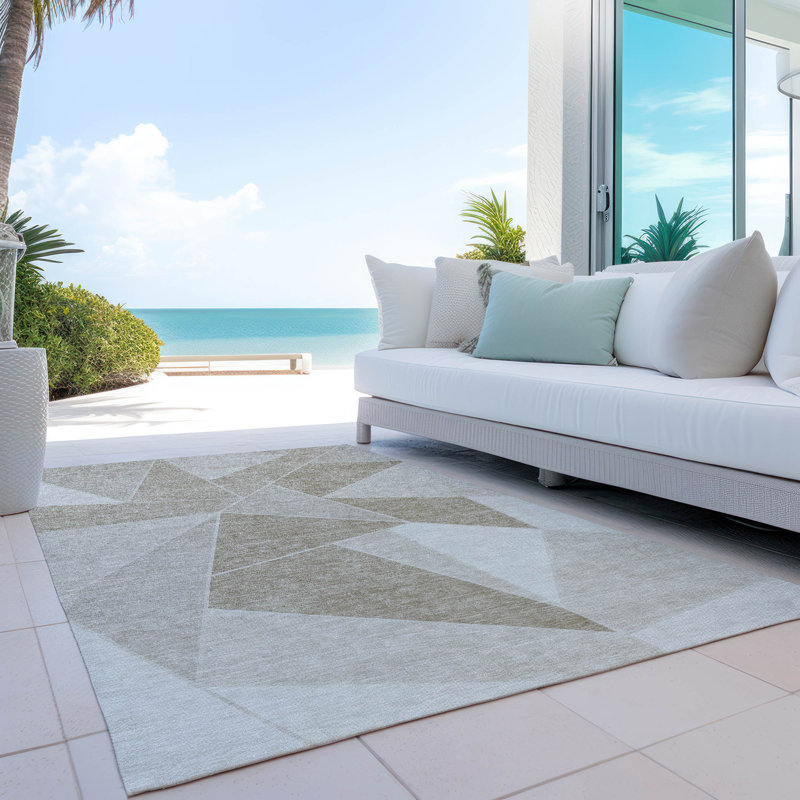 Heffington Indoor/Outdoor Area Rug with Non-Slip Backing, Rectangle 2'6" x 3'10"