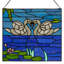 Panneau de vitrail 14 "H Swans romantique