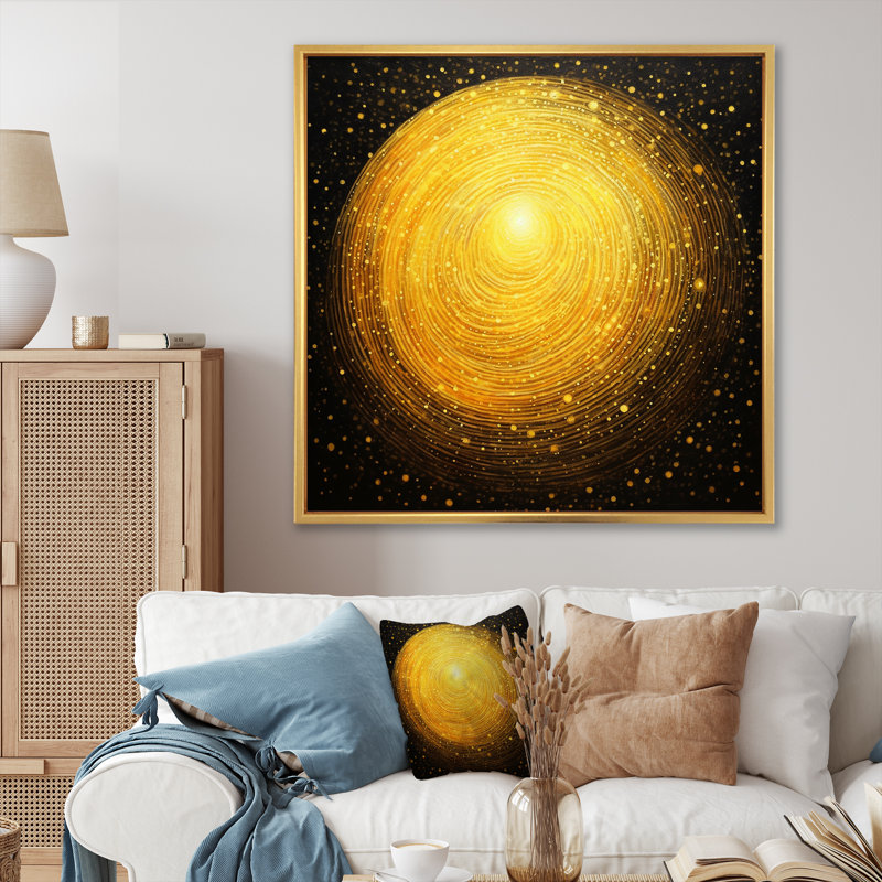 Moon Lemon Light Fantasy sur impression sur toile, Cadre flottant doré, H 30 po x l 30 po