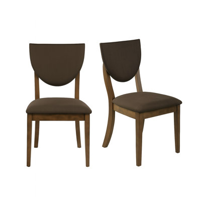 Dining Room Of 2 Padded Fabric Side Chairs With Walnut And Dark Chocolate Seats, Sloped Back, 23.53 In Width, 39.8 Lb Weight Finish Solid Pattern, 35 Height