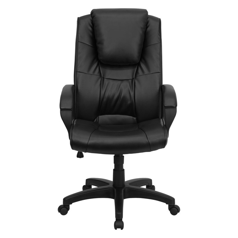  Fauteuil de bureau pivotant haut dossier LeatherSoft avec appui-tête surdimensionné