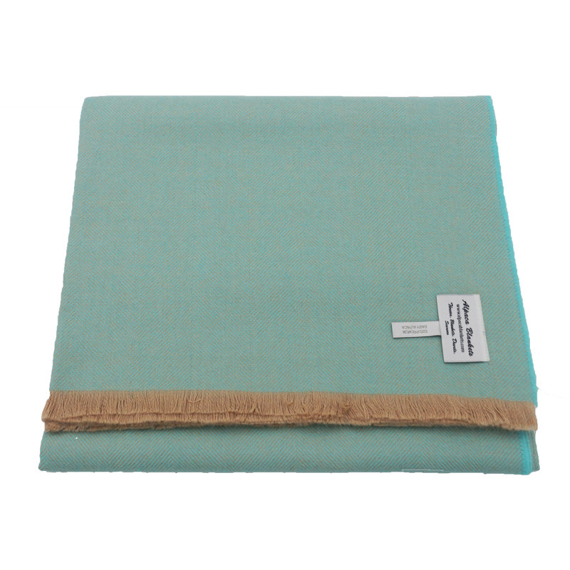 Jeté 100% bébé alpaga Paris Herringbone Premium, Noir