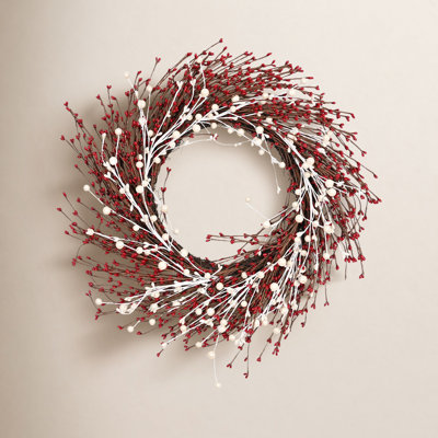 24" Handcrafted Berry, Twig Christmas Wreath
