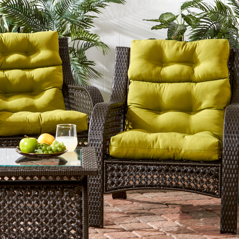 Coussin de chaise d'extérieur à dossier haut Lester, 1, Kiwi