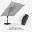 Parasol carré blanc à énergie solaire en porte-à-faux 10 pi Rohith, sans base-909329927