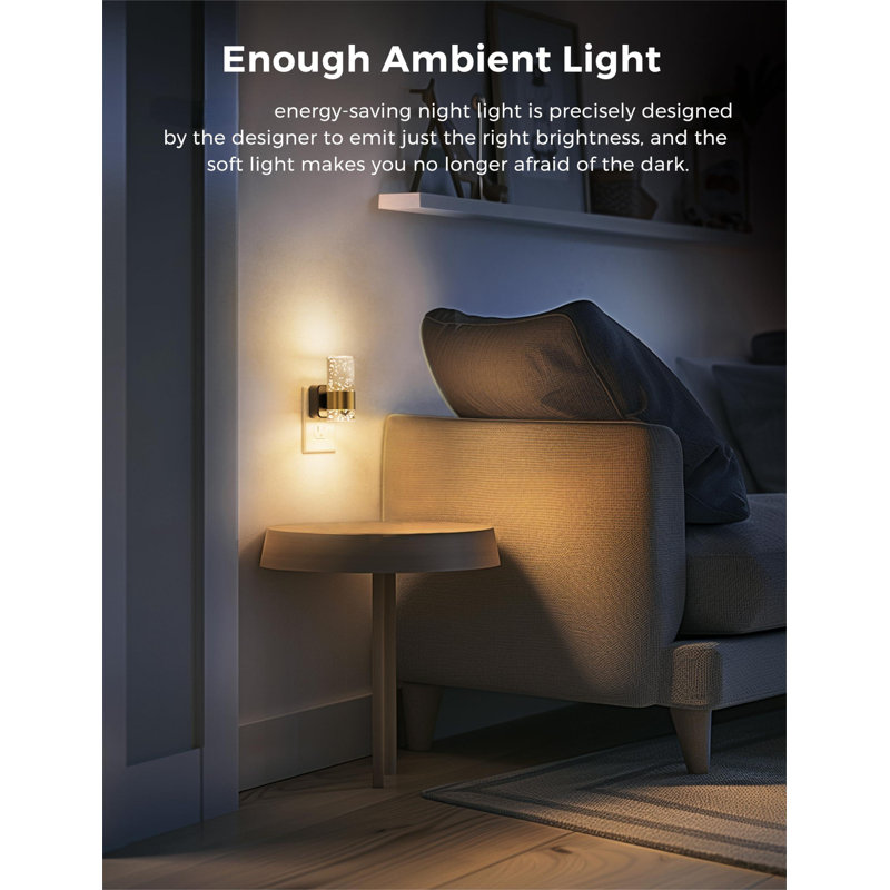 Night Lights Plug Into Wall, Soft Light LED Night Light With Adjustable Brightness, Plug In Night Light With Auto Light Sensor, Wall Sconce-Style Design Night Light For Bathroom,Hallway, 2 Pack