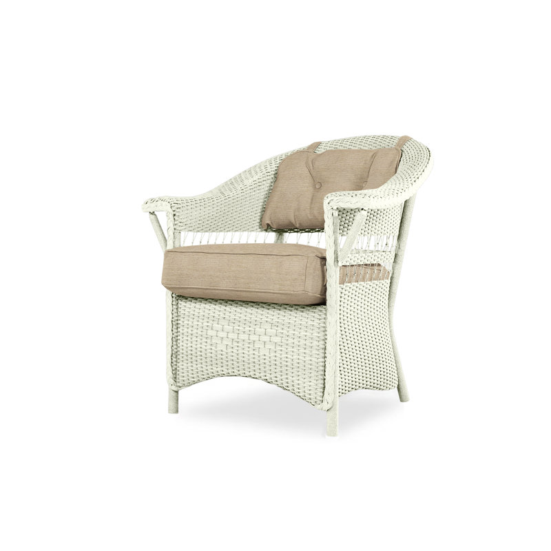 Nantucket Outdoor Dining Armchair, Loveboat Saffron, Ivory