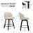 26" Swivel Upholstered Counter Stool With Backrest and Metal Frame-78033129