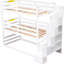 White Separate Model Triple Bunk Bed With Twin Size & Storage Facility In - Compartment Stable