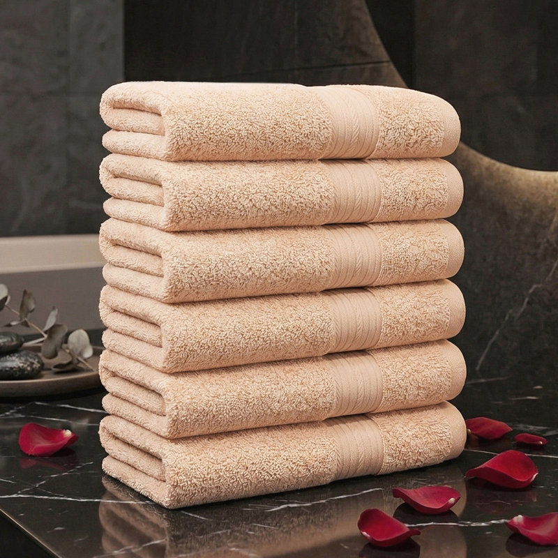 Hand Towels Quick Drying 100% Cotton 600 GSM , Beige