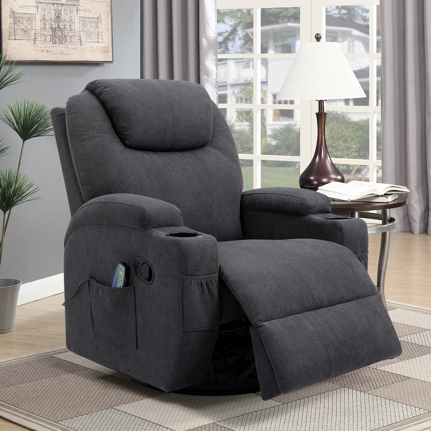 Latitude Run® Reclining Massage Chair with Swivel and Rocking Function  Reviews Wayfair