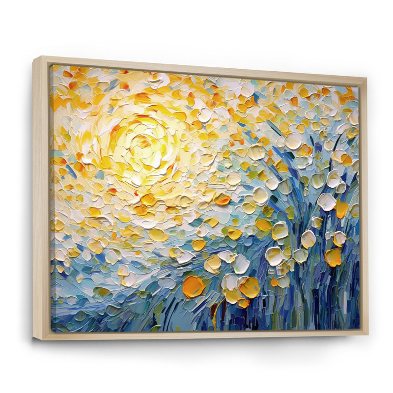 «Blossoming Summer Buttercups Flower Field - Fleurs, reproduction sur toile (sans texture), art mural floral, Naturel
