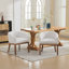 Chaises de salle à manger rembourrées en tonneau avec accoudoirs, chaises de cuisine et de salle à manger en lin avec structure en bois franc naturel, chaises d'appoint l 19 po pour le salon, paquet simple-121093581-121093580