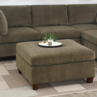 Square chenille ottoman