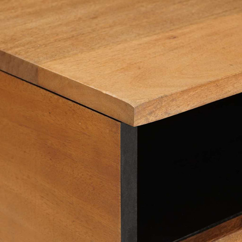 Solid Wood Coffee Table with Storage, Light Brown