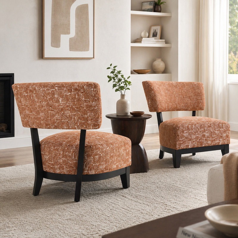 Fauteuil d'appoint 2 pièces, Orange