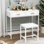 Ensemble de bureau blanc avec coiffeuse moderne 2 tiroirs et tabouret -1848784598