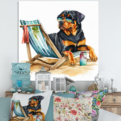 «Dog on Chair at the Beach V», reproduction sur toile
