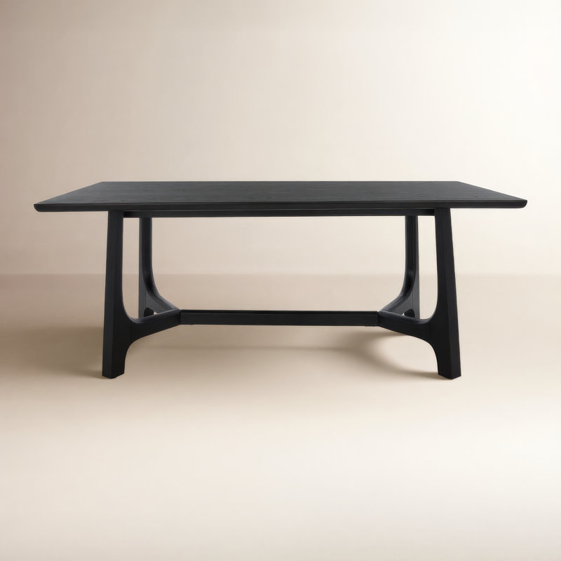 Table de salle à manger à tréteaux 76 po Burk, Noir