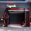 Lit mezzanine double pleine grandeur avec bureau intégré, lumières DEL RVB intelligentes et ports USB-1132155507