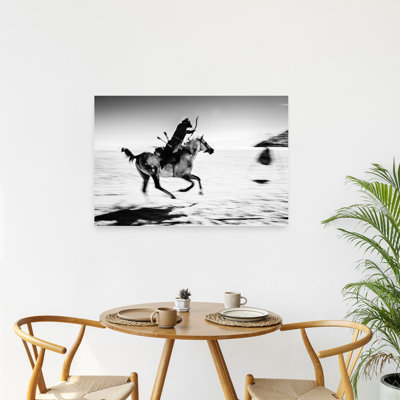 Art mural hivernal traditionnel au galop monté au galop