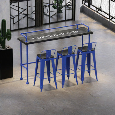 Karez Solid Wood Top Trestle Dining Set