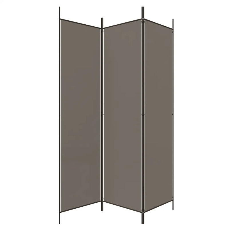 Kasimir Folding Room Divider, 3, 200cm H x 150cm W, Anthracite