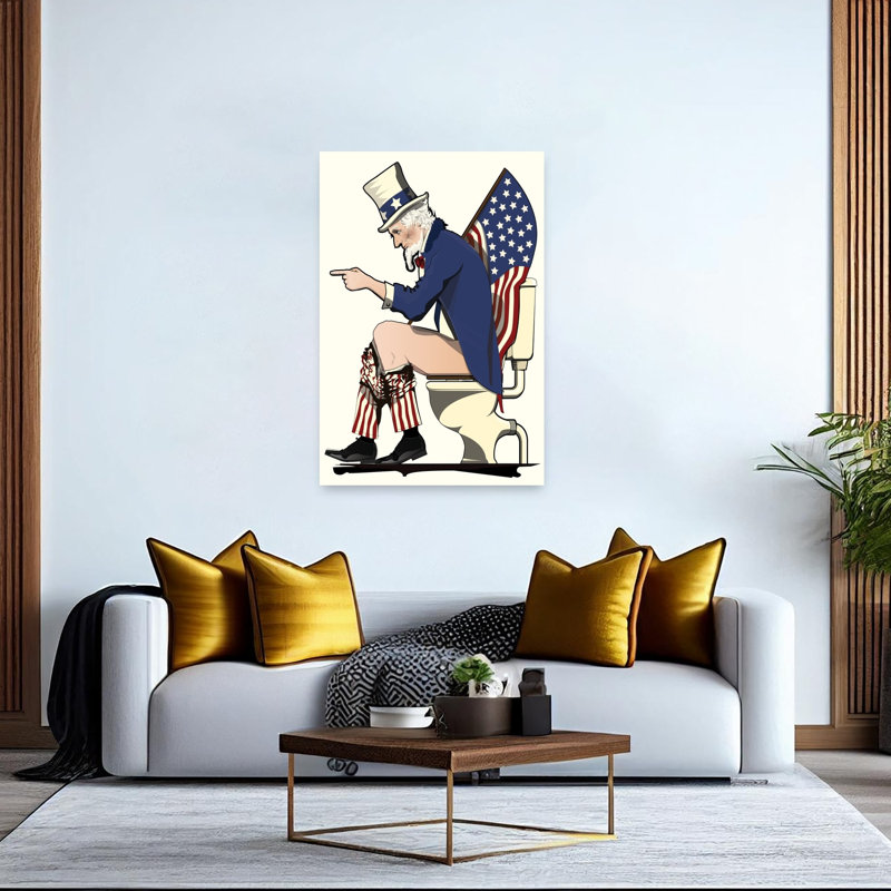 Uncle Sam Potty Point Contemporary Wall Art Print 1 Piece Wrapped Canvas Wall Art, 152.4cm H x 101.6cm W