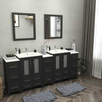  Framed 84" Double Bathroom Vanity Set