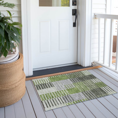 Karsyn Flatweave Washable Striped Indoor / Outdoor Rug