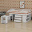 Lit mezzanine avec bureau d'écriture rétractable et tiroirs-516912053