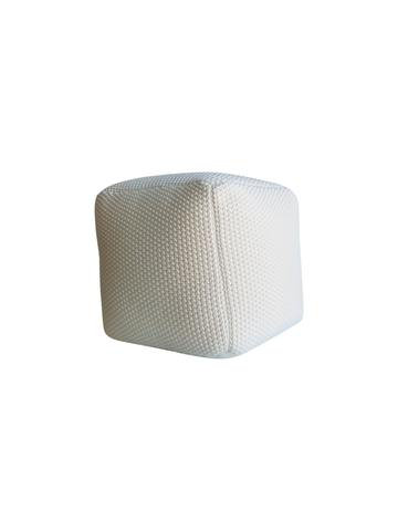 Ellett Upholstered Pouf, White