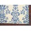 Tapis ivoire / bleu en soie / laine touffeté à la main