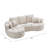 106 In. 2 - Piece Fabric Cloud Curved Sectional Corduroy Sofa With Chaise For Living Room Bedroom Apartment-1920314008