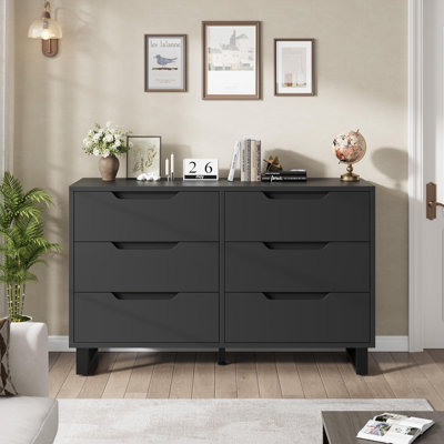 6 Dresser for Bedroom, Dresser, Freestanding Vertical Drawer Cabinet with Storage, Wooden Closet Storage Chest