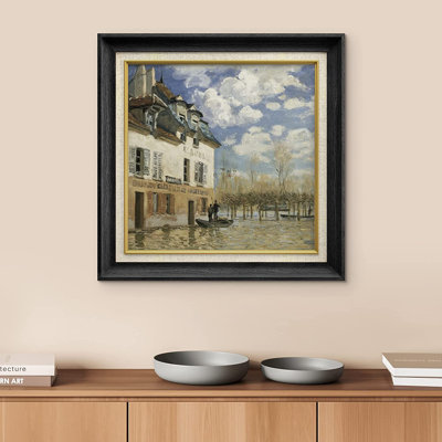 " SIGNLEADER Premium Framed Wall Art The Flood At Port-Marley By Alfred Sisley Classic Vintage Illustrations Fine Art Decorative Retro Historic Zen For Living Room, Bedroom, Office " by Alfred Sisley