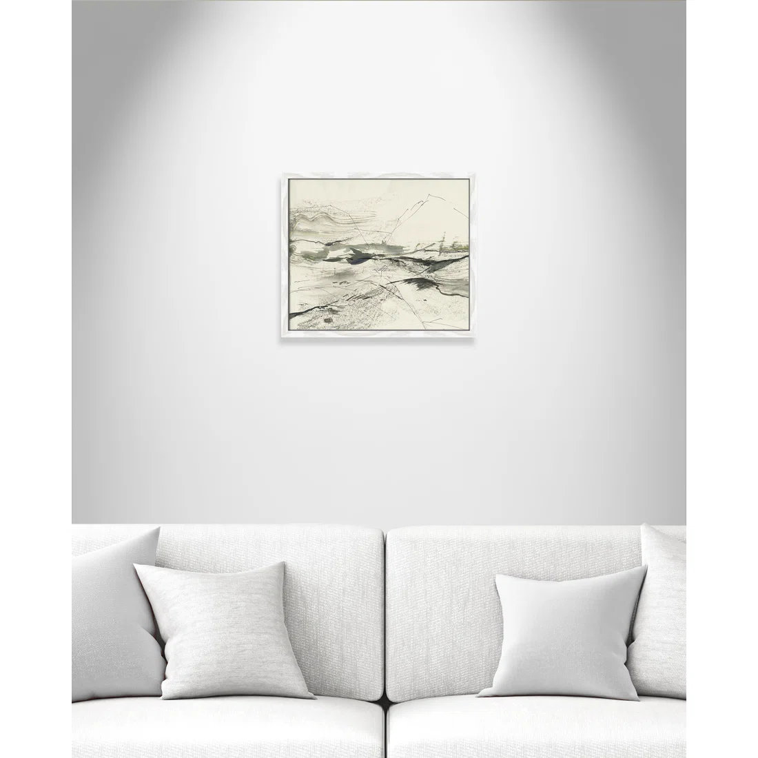 Green Sketches Print by PI Studio, 16" H x 19" W x 0.75" D, White Slim Picture Framed, No Mat