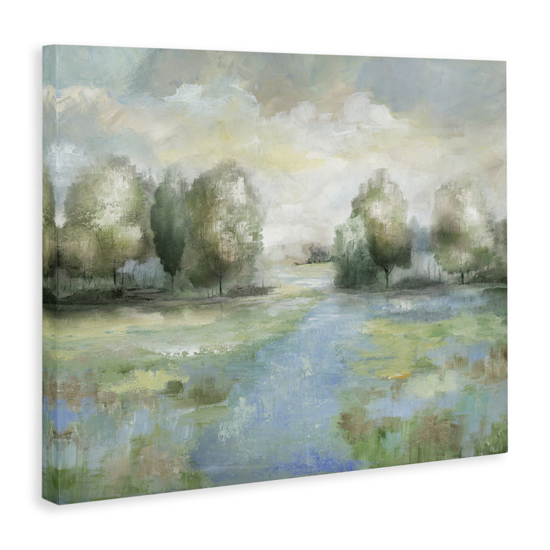 Art abstrait sur toile, "Meadow", par Nan, H 16 po x l 20 po