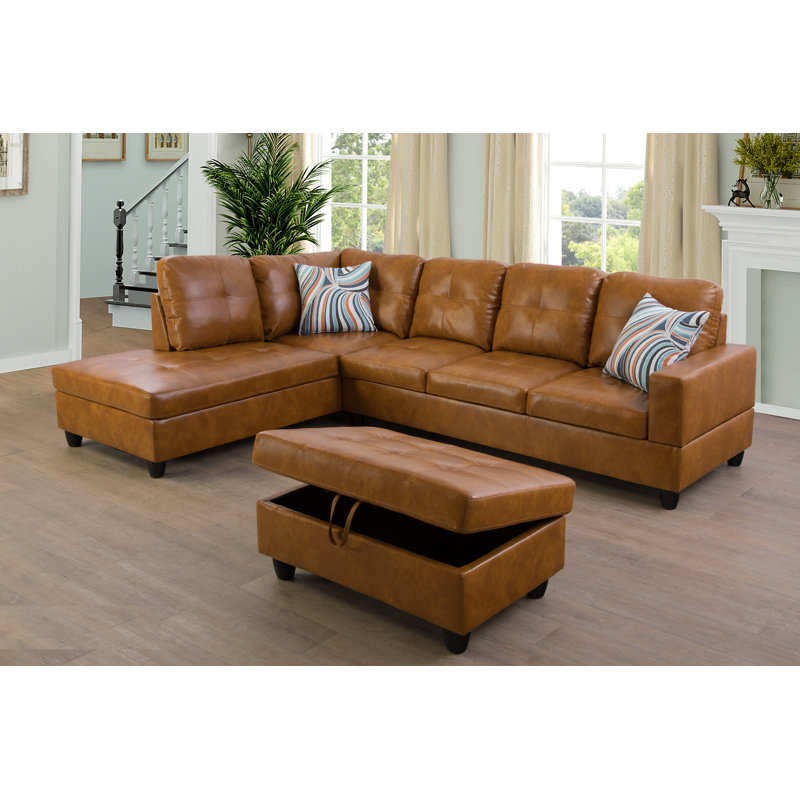 Maumee Upholstered Sectional, Left Hand Facing, Ginger