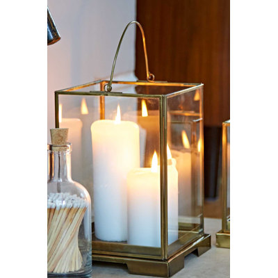 Antique Brass Candle Lantern